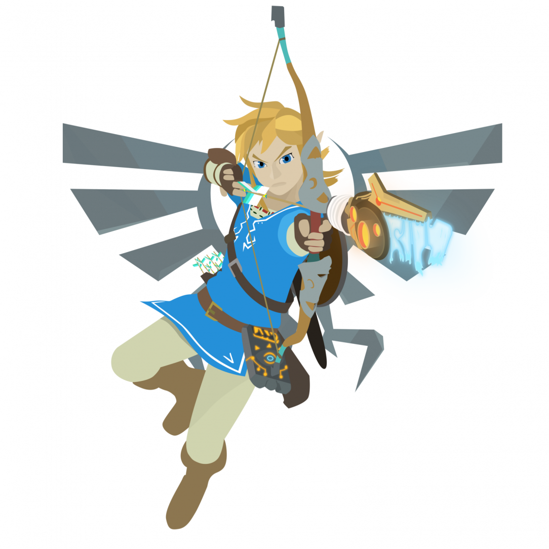 How To Draw Cartoon Faces Bird - Link Zelda Breath Of The Wild (1084x1084), Png Download