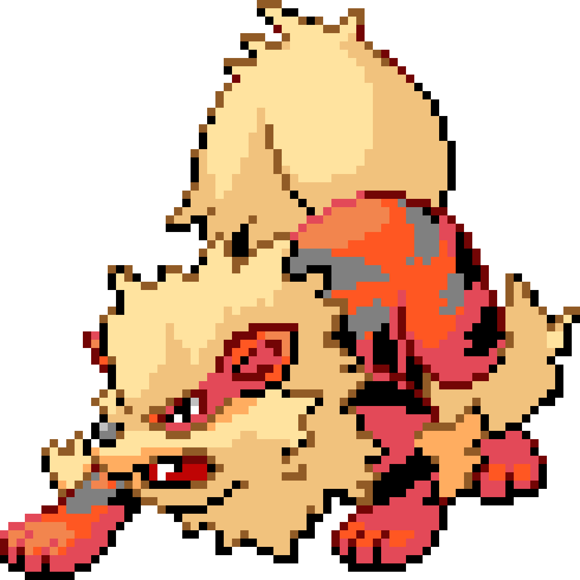 Arcanine - Pixel Art Grid Of Arcanine (1190x1190), Png Download