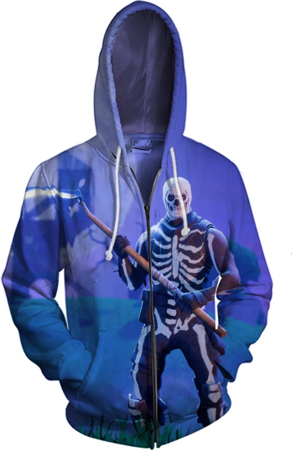 Fortnite Zip Up Hoodie - Alabama Crimson Grain - Featured Green (1300x1625), Png Download