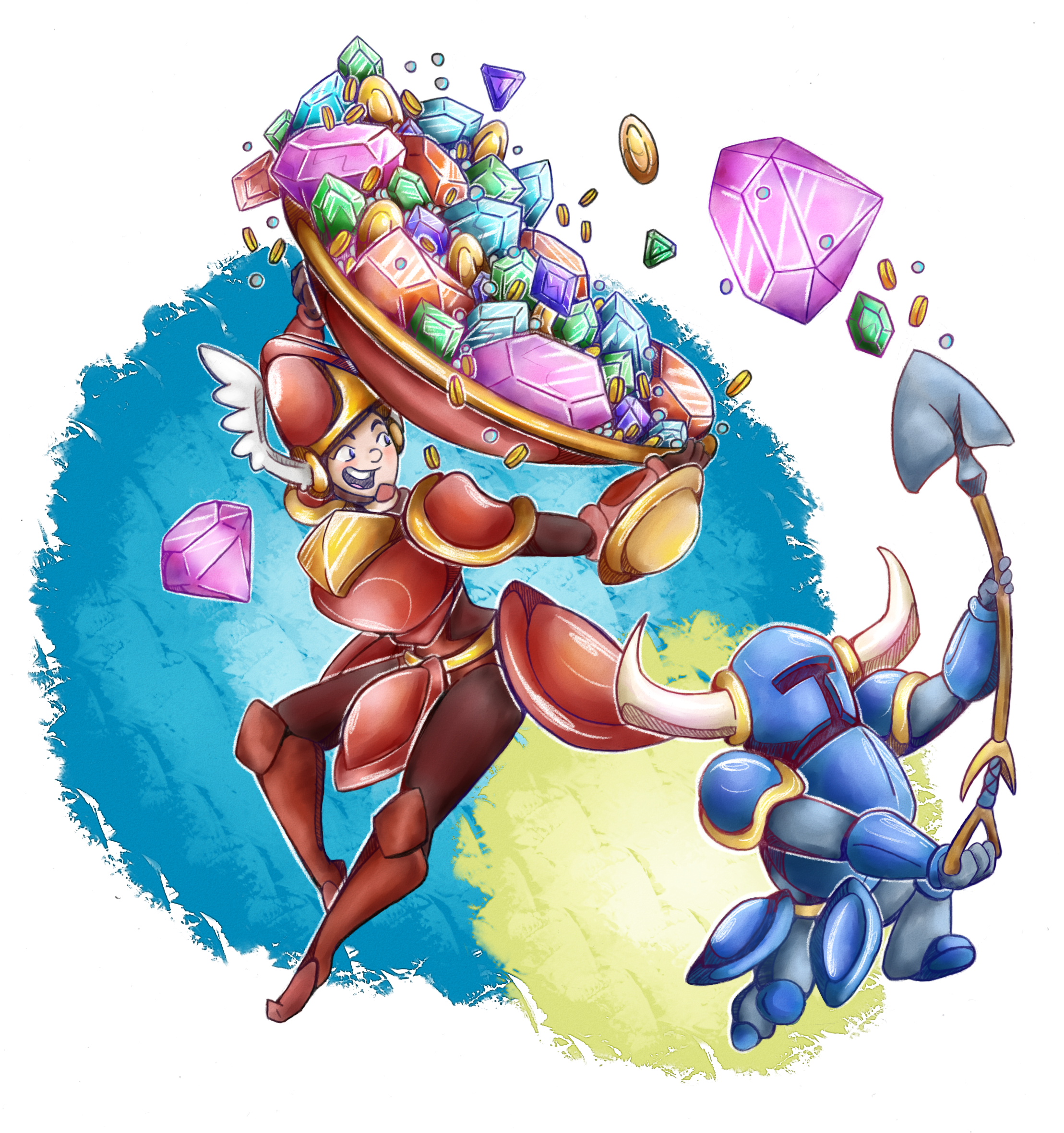 The First Major Fanart Piece I Drew Of Shovel Knight - Illustration (2744x2512), Png Download