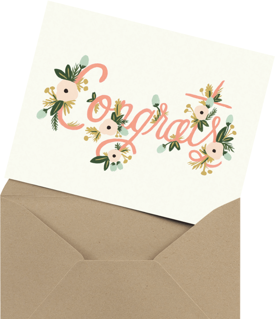 Hand Painted Best Wishes Wedding Congratulations Card - Wedding (1200x1200), Png Download