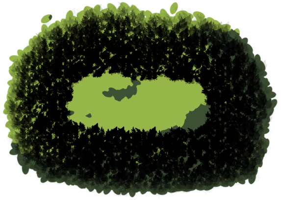 The Higher The Value, The Deeper The Brush Will Spread - Bush Drawing Png (600x419), Png Download