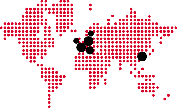 Mapok - Dotted World Map (572x348), Png Download