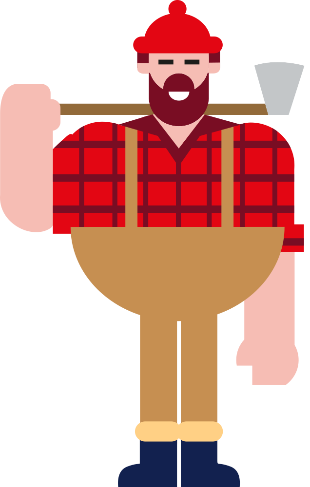Jpg Black And White Stock Onlinelabels Clip Art - Lumberjack Clipart (636x1000), Png Download
