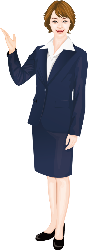 Women Business Png Clip Art Black And White Library - Women In Suit Cartoon Png (1134x1134), Png Download