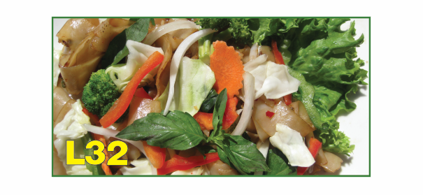 Drunken Noodle Veggie, $8 - Bun Cha (605x279), Png Download