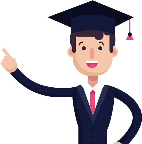 Boy Student With Hat - Cartoon (499x529), Png Download