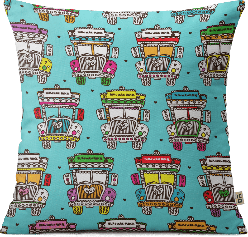 Dailyobjects Indian Truck 12" Cushion Cover Buy Online - Wallpaper (940x900), Png Download