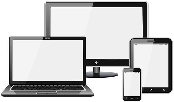 Responsive Images - Laptop Tablet Smartphone Png (600x353), Png Download