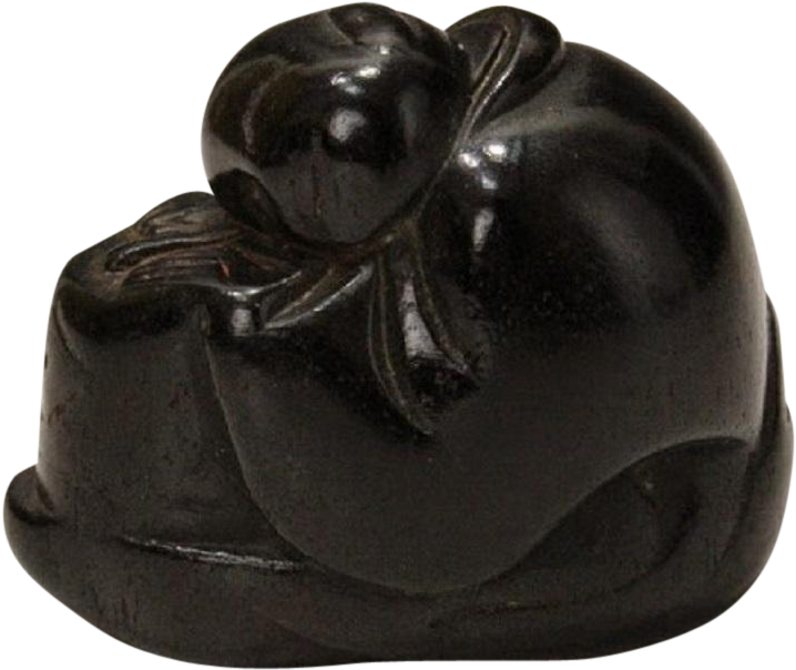 Japanese Antique 19th Century Wooden Netsuke Of A Priest - Bronze Sculpture (717x717), Png Download