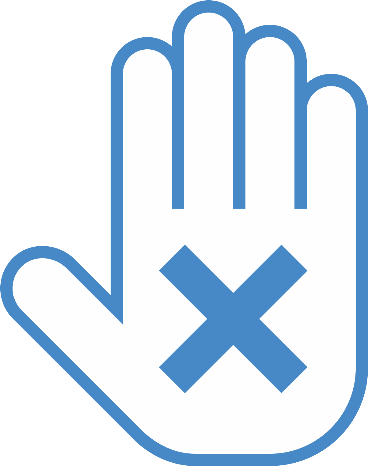 An Outline Of A Hand Is Held Up Facing You With An - Icon (1600x1600), Png Download
