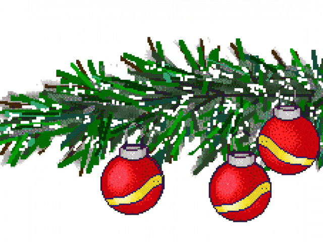 Christmas Ornament Clipart Pine Tree Branch - Clip Art (640x480), Png Download