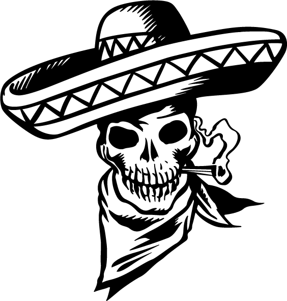 Cowboy Clipart Skeleton - Sticker Design For Motor (564x591), Png Download