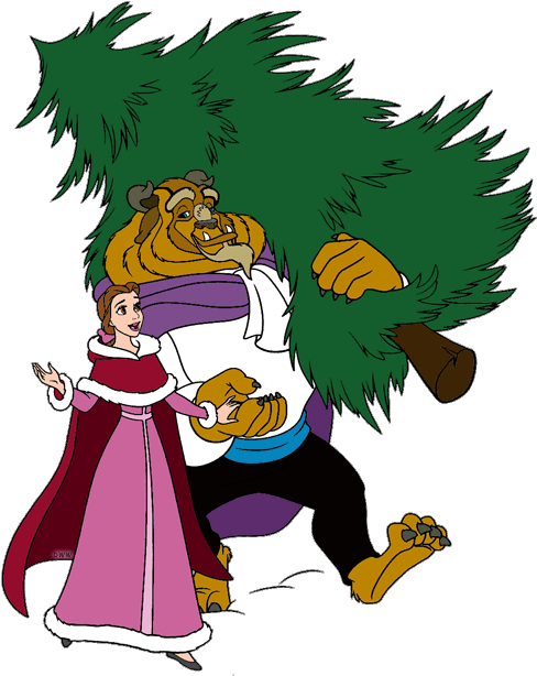 Beauty And The Beast Christmas Clip Art Disney Clip - Beauty And The Beast Xmas (500x622), Png Download