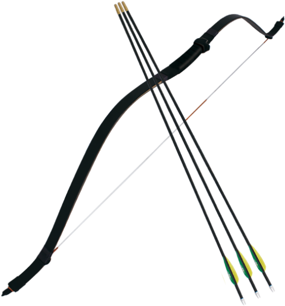 Black Shadow Matt And 3 Arrows Set - Longbow (600x600), Png Download