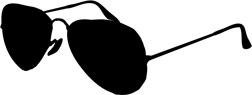 Black And White Sunglasses Clip Art - Sunglasses Black And White Drawing (860x400), Png Download
