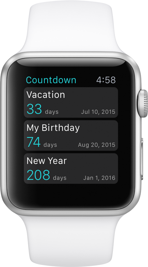 Countdownstar Applewatch Events En - Apple 42mm Sport Band (484x873), Png Download