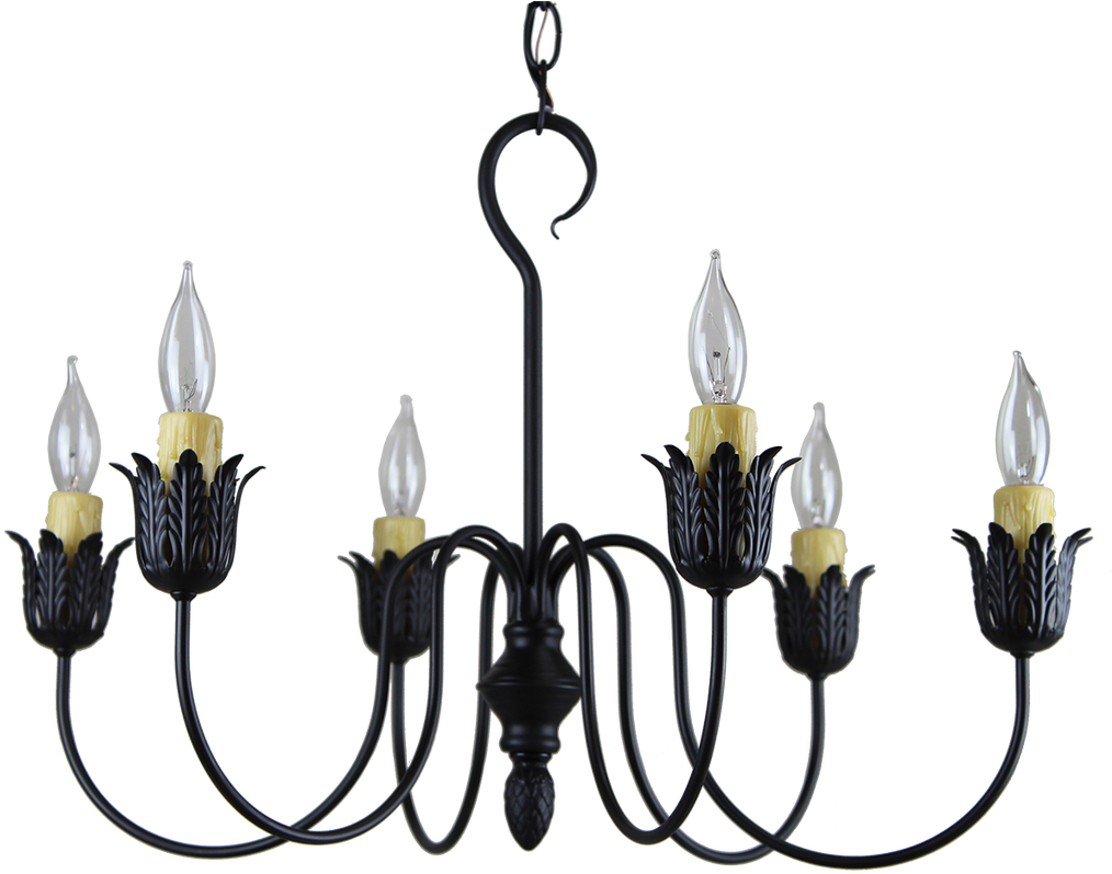 Farmhouse Chandelier Finished In Aged Black, Handcrafted - Chandelier (1280x858), Png Download