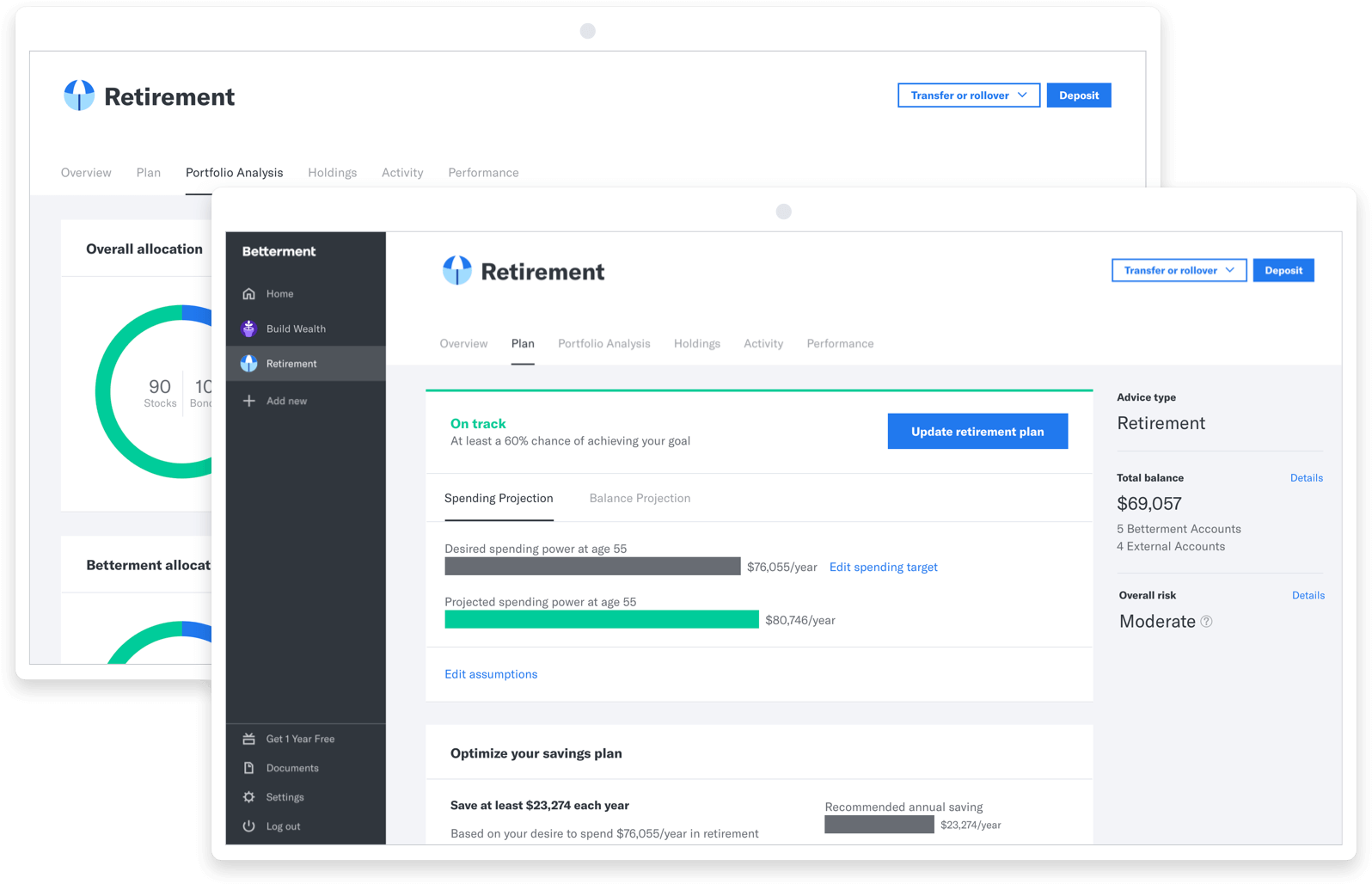 Betterment Retirement Advice On Screen - Betterment 4 (1639x1091), Png Download