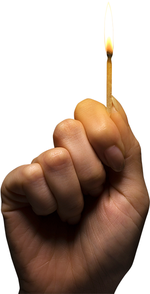 Hand With Match Png (457x786), Png Download