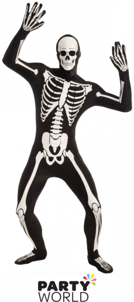 Male Skeleton Bodysuit Costume (600x600), Png Download