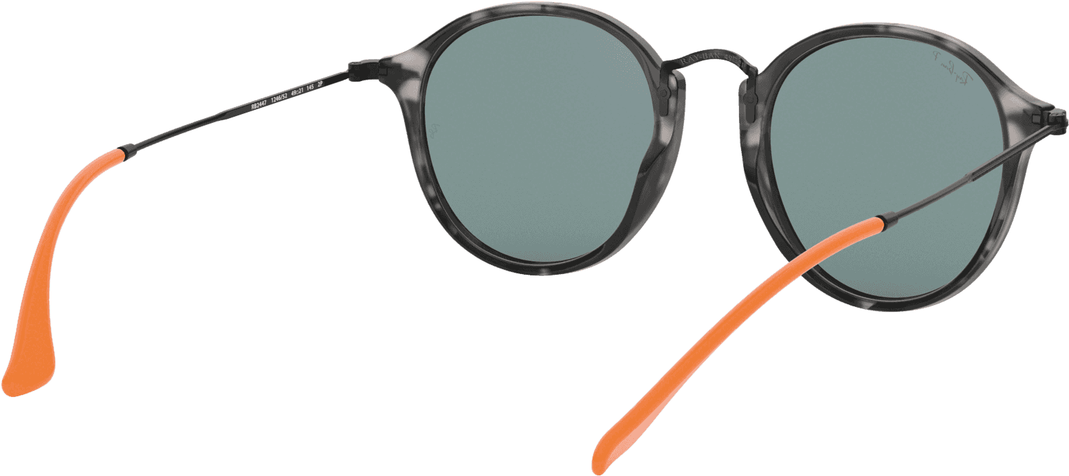 Metal Bridge Round Sunglasses In Grey Havana Polarised - Sunglasses (1920x2000), Png Download