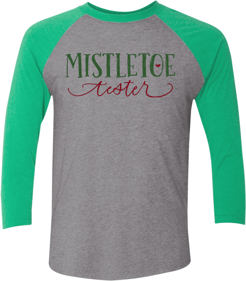 Mistletoe Tester Faithbox Designs - Next Level Unisex Tri-blend 3/4-sleeve Raglan 6051 (1155x1155), Png Download