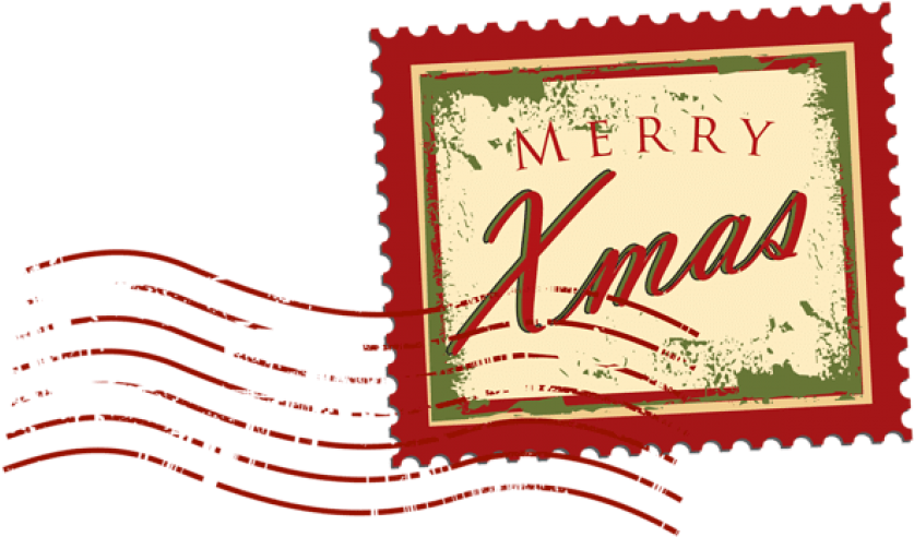 Free Png Christmas Stamp Png Images Transparent - Christmas Postage Stamp Png (850x499), Png Download
