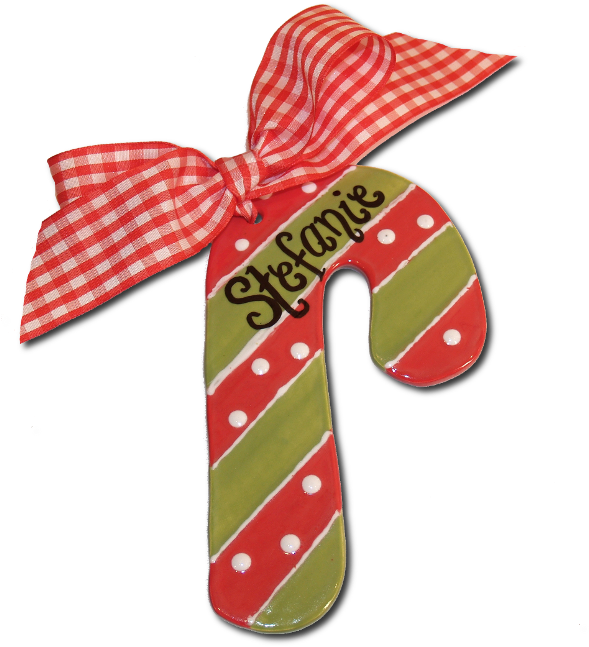 Christmas Candy Cane Ornament - Paper (600x649), Png Download