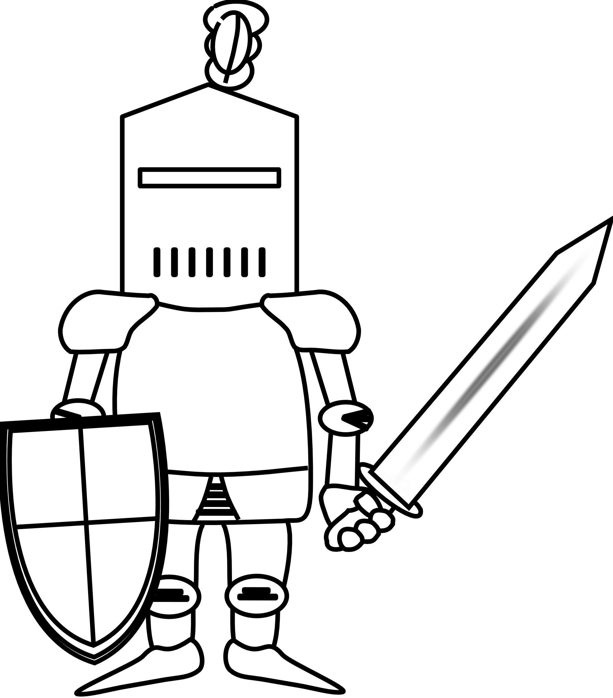Clipart Knight - Knight Clipart Black And White (1969x2240), Png Download