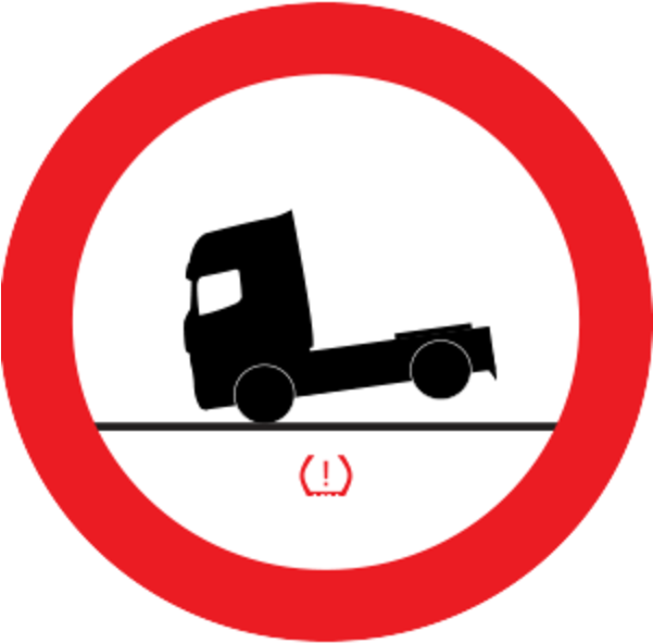 Watch The Braking Action Of Semi-trailers And Trucks - Motorkerékpárral Behajtani Tilos Tábla (600x600), Png Download