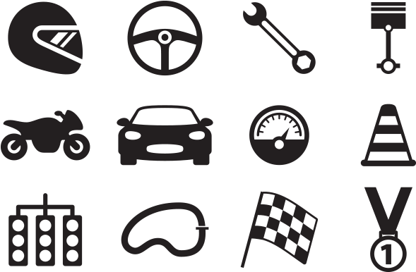 Automobile, Car, Competition, F1, Flag, Race, Racing - Graphic Car Icons (1200x628), Png Download