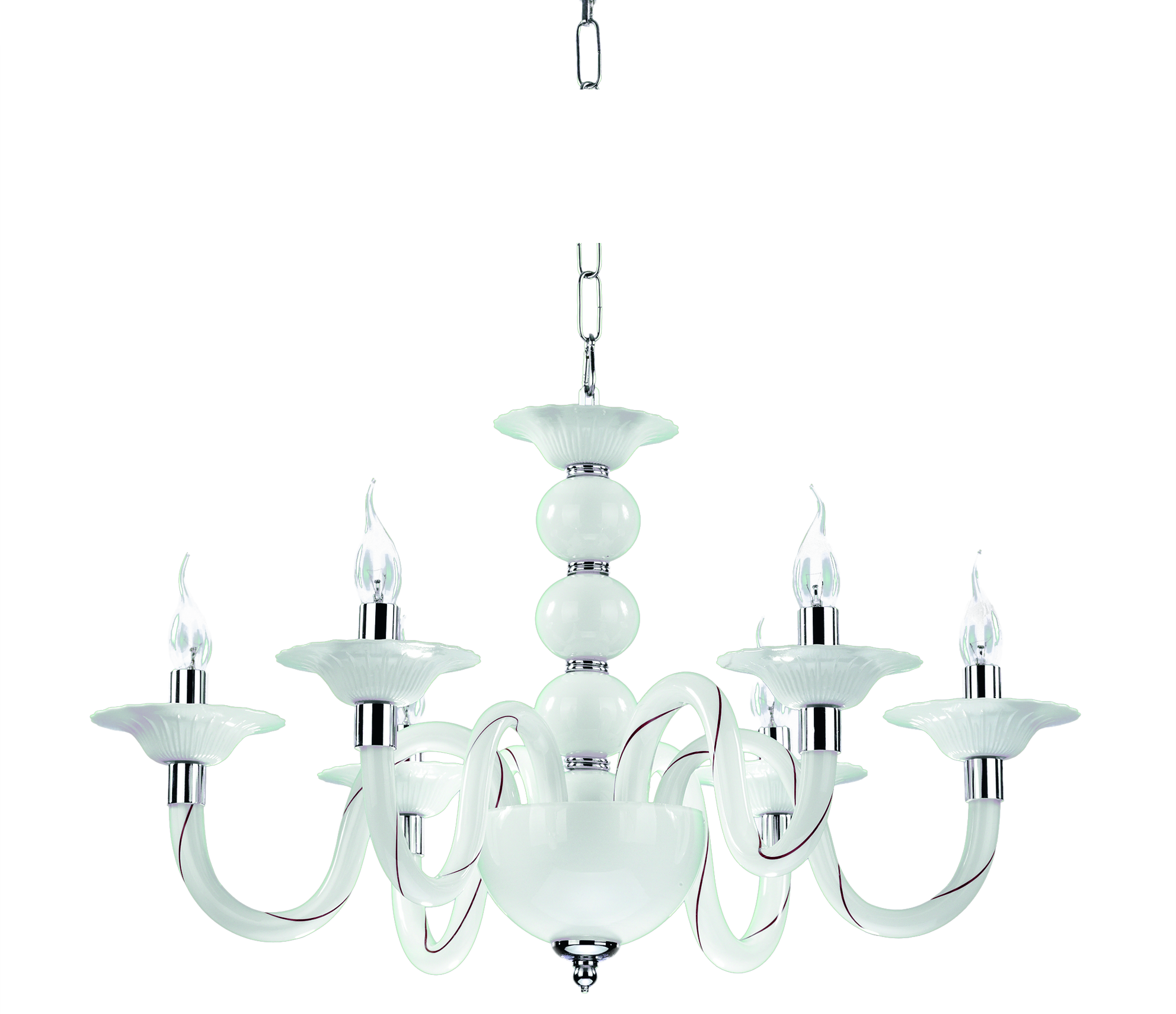 Radiant White Chandelier With Six Arms - Chandelier (1984x1711), Png Download