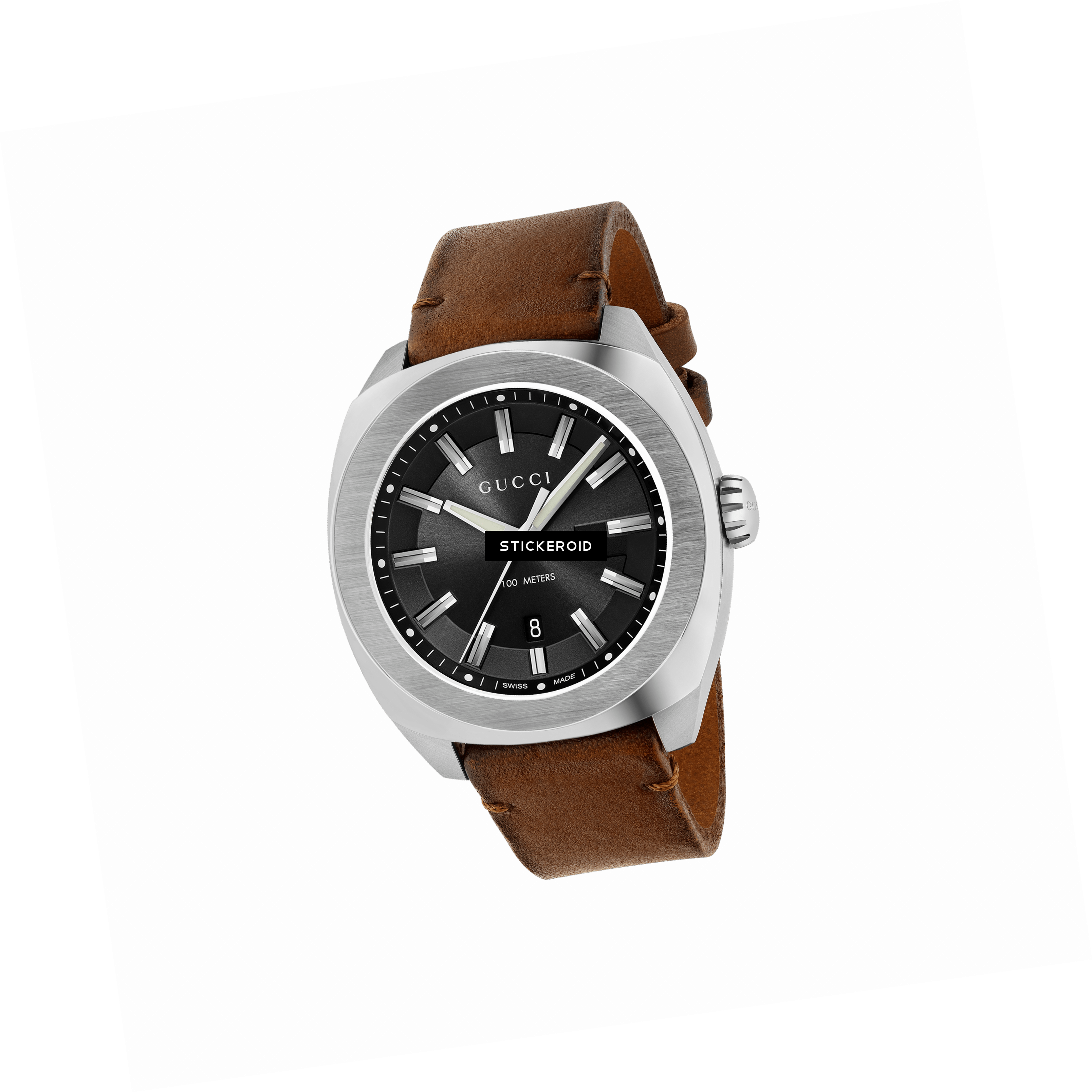 Gucci Watch - Gucci Gg2570 Black Dial Mens Watch Ya142207 (3217x3218), Png Download