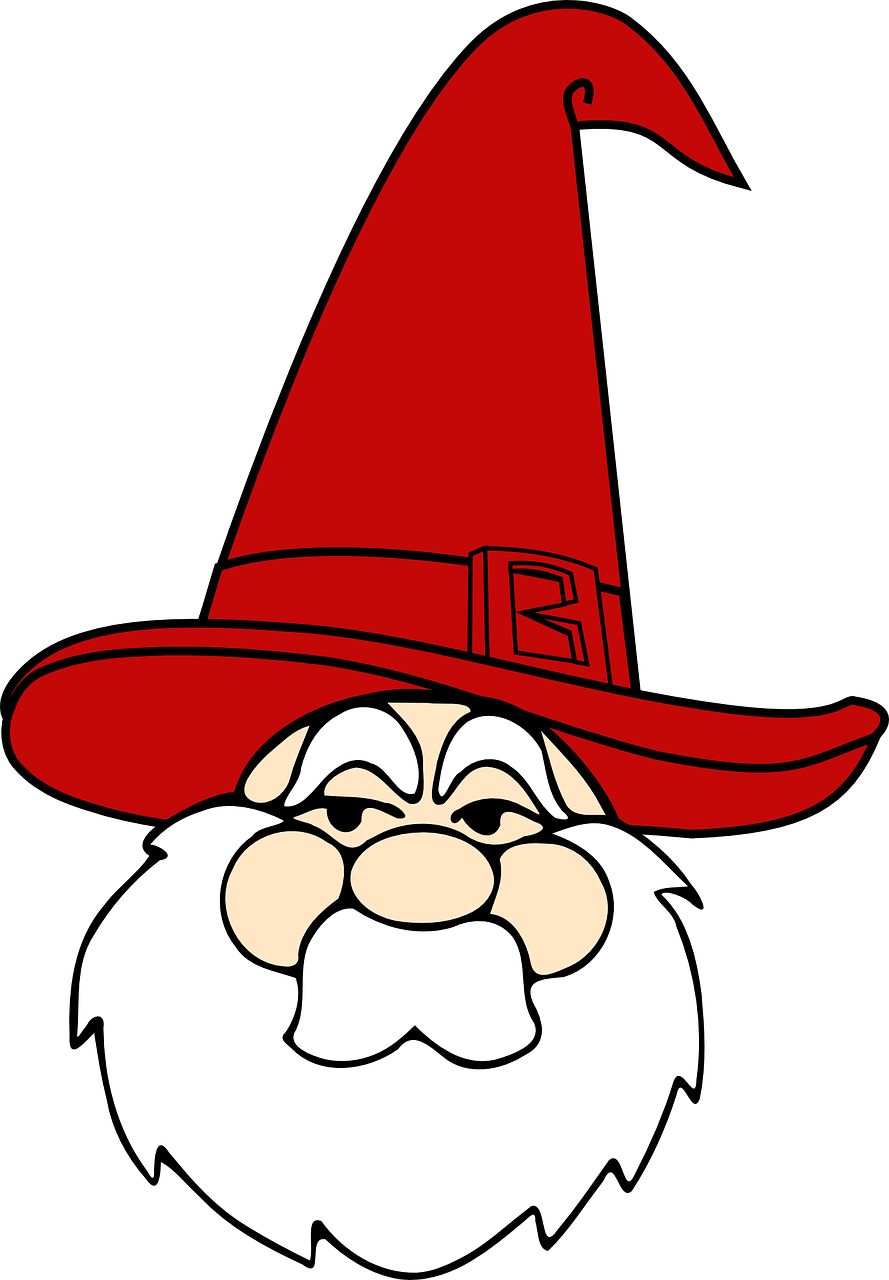 Wizard Red Hat Santa Claus Png Image - Drawn Santa Claus Png (889x1280), Png Download