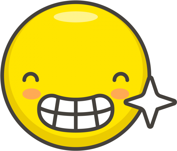 Beaming Face With Smiling Eyes Emoji - Icon (866x650), Png Download