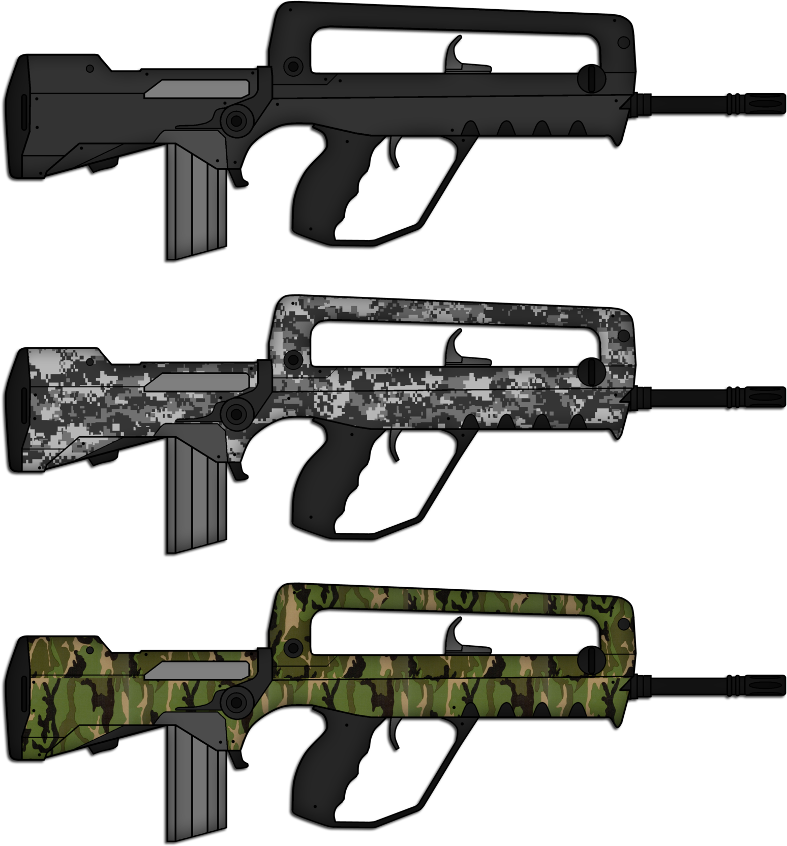 Clip Art Royalty Free Stock 10mm Vector Chris - Famas G2 Assault Rifle (1600x1750), Png Download