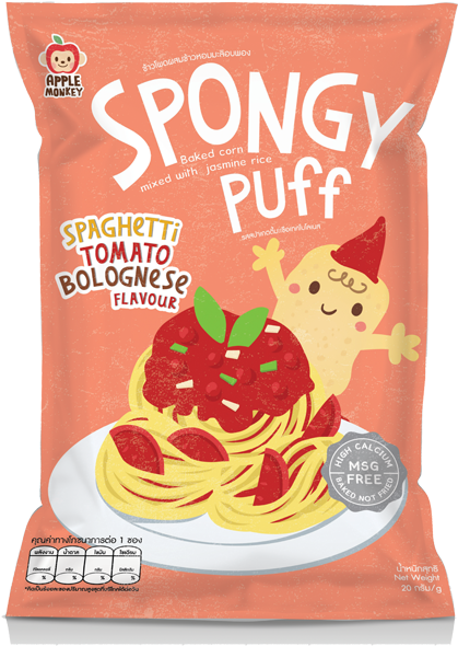 As We Sprinkle Real Fruit, Vegetable, And Other Necessary - Apple Monkey Spongy Puff (600x600), Png Download