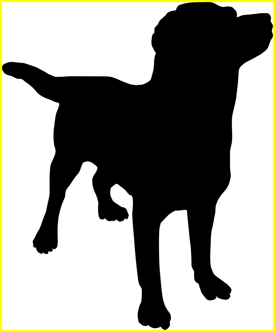 Clipart Black And White Library Shocking Silhouette - Dog Silhouette No Background (900x1084), Png Download
