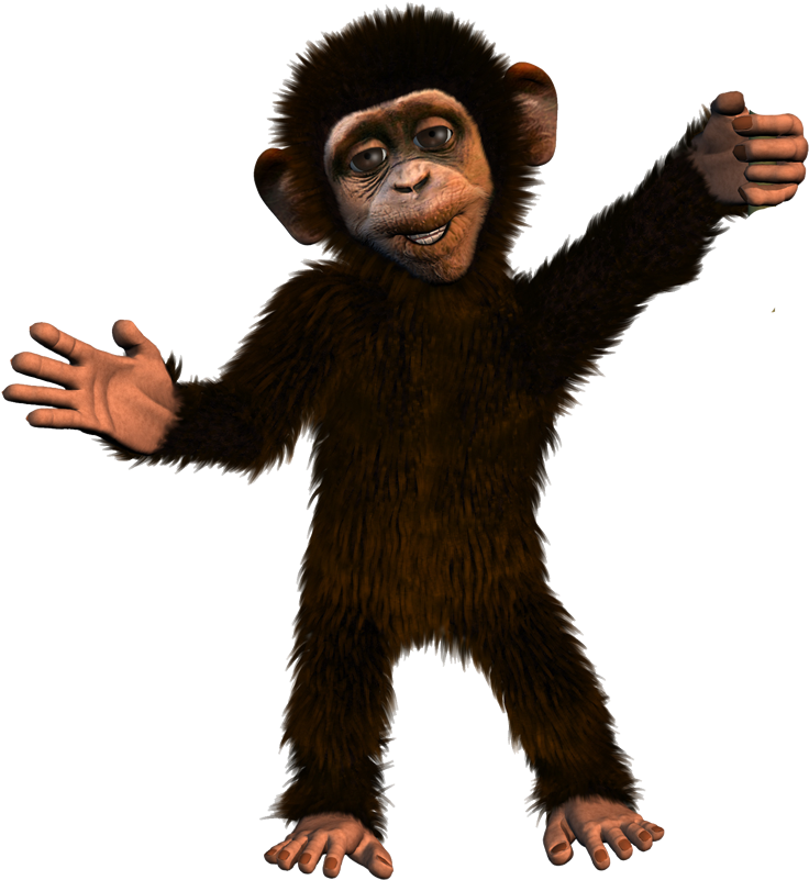 Monkey - Cartoon Chimp (800x800), Png Download