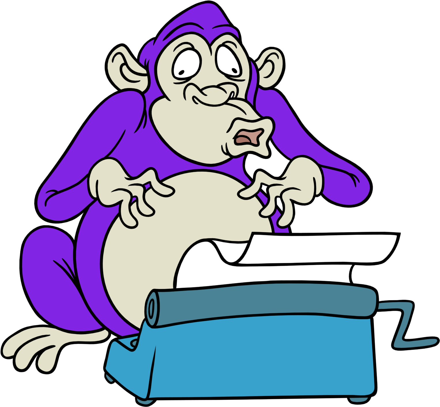 Typewriter Monkey (1566x1440), Png Download