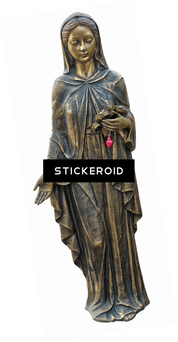 Virgin Mary Bronze Statue - Statue (701x1341), Png Download
