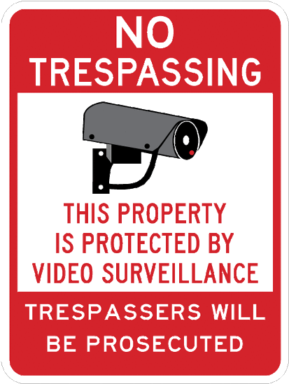 No Trespassing, This Property Is Protected By Video - Tapco Cw-11 Diamond Grade Cubed Rectangular Neighborhood (640x640), Png Download