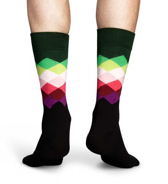 Happy Socks Men's Faded Diamonds Sock Online Now At - Happy Socks Men's Faded Diamonds Sock (548x600), Png Download