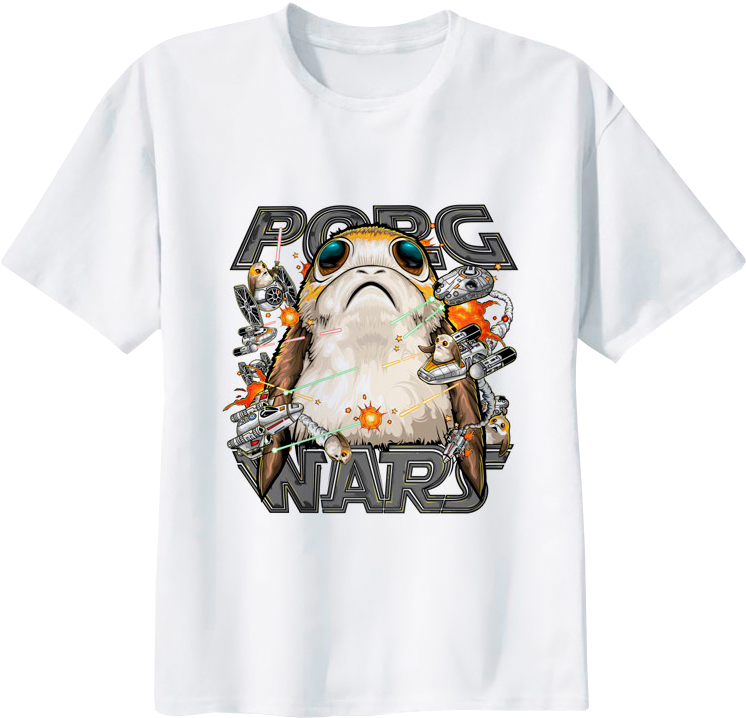 Porg "porg Wars" Star Wars T-shirt - Rainbow Pegasus Unicorn New T Shirt, S M L Xl 2x 3x (777x777), Png Download