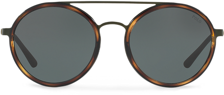 Double-bridge Sunglasses - Polo Ralph Lauren Sunglasses Ph 3103 Metal Red - Havana (506x630), Png Download