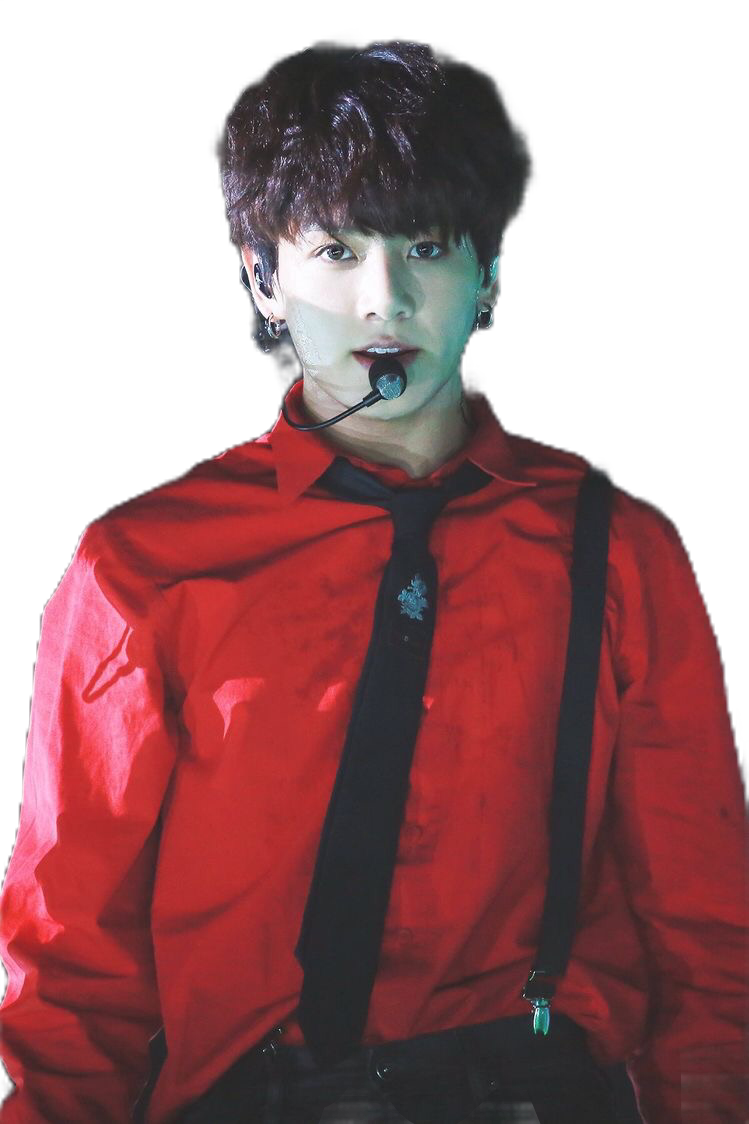 Jungkook Red Bts Btsjungkook Bangtanboys Sticker Edit (749x1124), Png Download