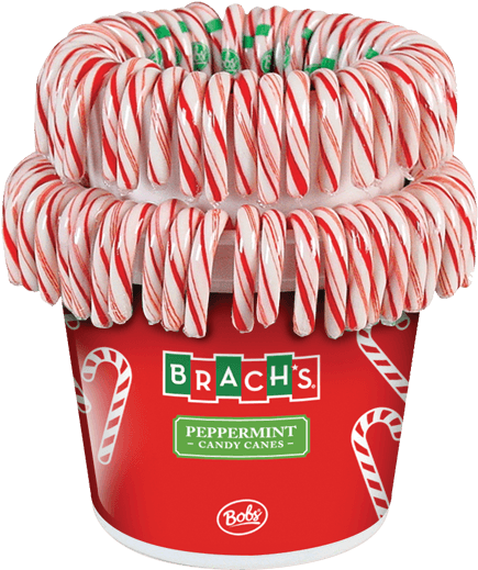 Red & White Mint Canes Pail - Bobs Candy Cane (575x575), Png Download