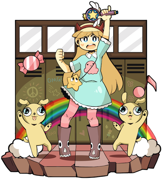 Star Butterfly - Star Butterfly Animated (600x629), Png Download