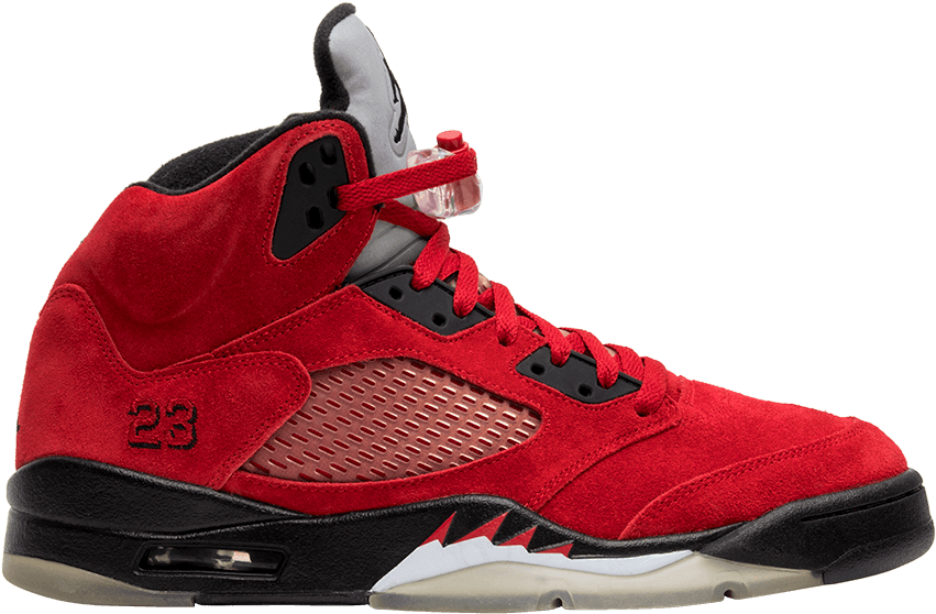 Air Jordan 5 Retro 'raging Bull Red Suede' - Shoe (1000x1000), Png Download